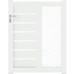 Jardimat - portillon catane moucharabieh alu h. 136 x l. 100 gris anthracite ral 7016 fs g