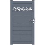 Jardimat - portillon venitia feuillage alu h. 184 x l. 100 blanc ral 9016 fb g