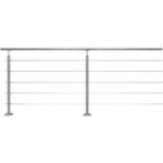 Kit balustrade inoca tubes pose  plat 2, 4m en inox a4 (316) - lapeyre