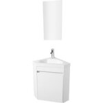 Meuble lave - mains korner blanc brillant l. 39. 4 x h. 55 x p. 39. 7 - lapeyre