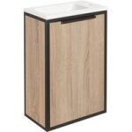 Meuble lave - mains metal blanc brillant l. 40 x h. 61. 8 x p. 23. 5 - lapeyre