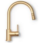 Mitigeur vier avec douchette landry bec haut dor mat - lapeyre