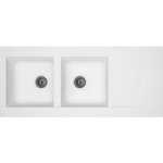Moderna - evier baltic synthse noir mouchet 2 bacs l. 116 x l. 50