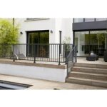 Orial - balustrade en aluminium obéissante blanche avec main courante l. 200 Orial - balustrade en aluminium obéissante blanche avec main courante l. 200