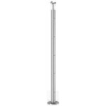 Orial - poteau fixation  plat pour balustrade lisseo marin - alu anodis bross