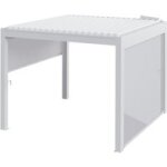 Orial - store latral + faade 3m en toile gris p / athenais autoportante et murale blanc