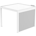 Orial - store latral zip en toile gris galet pour pergola murale athenais blanc
