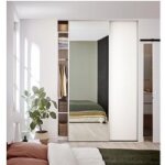Pack porte de placard coulissante 2 vtx - l'essentiel blc veine h. 246 x l. 180 - lapeyre