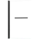 Pare baignoire ligne 1 volet pivotant h. 140 x l. 85 verre miroir profil noir - lapeyre