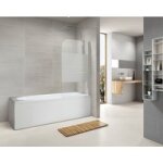 Pare baignoire luy 1 volet pivotant h. 130 x l. 75 verre srigraphi profil blanc - lapeyre