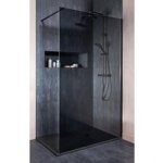 Paroi douche marina 8mm verre net gris fumé h. 198 x l. 117 / 119 noir - lapeyre Paroi douche marina 8mm verre net gris fumé h. 198 x l. 117 / 119 noir - lapeyre