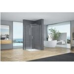 Paroi de retour marilou h. 195 x l. 70 verre transparent anticalcaire chrome - lapeyre