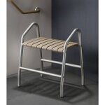 Pellet - banc de douche gris / taupe avec deux poign�es h. 65 x l. 55. 4 x p. 36