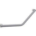Pellet - barre elliptique coude 135 h. 35 x l. 35 alu. poxy gris / caches fixation chrom