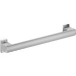 Pellet - barre elliptique droite l. 40 aluminium époxy gris / caches fixations gris chrome Pellet - barre elliptique droite l. 40 aluminium époxy gris / caches fixations gris chrome