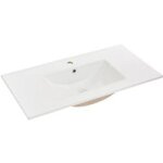 Plan phileas céramique blanc 1 vasque l. 70 - lapeyre Plan phileas céramique blanc 1 vasque l. 70 - lapeyre