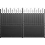 Portail battant acier modele a plein 1, 91 / 2, 02x3. 5m - lapeyre