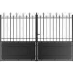 Portail battant acier modele a avec soubassement 1, 91 / 2, 02x3. 5m - lapeyre