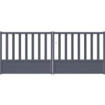 Portail battant aluminium massa gris a / accessoires h. 122 x l. 300 - lapeyre