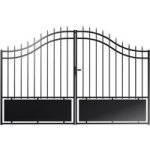 Portail battant charencey semi ajour� acier galva noir 9005 h. 190xl. 300 droite - lapeyre