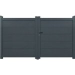 Gardengate - portail battant ferrare alu gris anthracite ral 7016 structur� h. 192 x l. 300 d