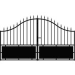 Portail battant savigne acier noir 9005 pr�peint h. 120 / 170x l. 300 poussant droit - lapeyre