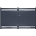 Portail battant vahina aluminium h. 181 x l. 300 gris anthracite ral 7016 - lapeyre