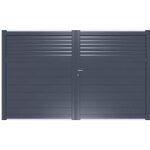 Portail battant valmy aluminium gris anthracite h. 183 x l. 350 - lapeyre