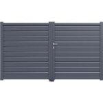 Gardengate - portail battant vittorio aluminium h. 171 x l. 300 droit gris anthracite ral 7016
