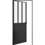 Porte 1 / 2 vitr�e creative verri�re atelier noir - poussant g - h. 204 x l. 90 - lapeyre
