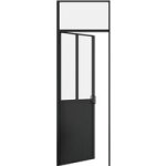 Porte battante avec imposte soud�e creative noir h. 249 x l. 80 cm gauche - lapeyre