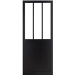 Porte coulissante verrière laqué noir h. 204 x l. 73 cm - lapeyre Porte coulissante verrière laqué noir h. 204 x l. 73 cm - lapeyre