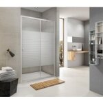 Porte de douche dan coulissante 2 panneaux h. 185 x l. 100 verre srigraphi blanc - lapeyre