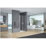 Porte de douche marilou battantes h. 195 x l. 70 verre transparent antical chrome - lapeyre