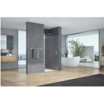 Porte de douche marilou pivotante h. 195 x l. 70 verre transparent antical chrome - lapeyre