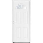 Porte d'entre * acier dormant alu. charlotte blc 9016 + barillet h. 215 x l. 90 g - lapeyre