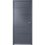 Porte d'entr�e * * alu. lorry g7016 sab / b9016 sat barillet + poign�e iris 215x90 g - lapeyre
