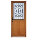 Porte d'entre * bois exotique savigny  grille  barillet h. 200 x l. 80 gauche - lapeyre