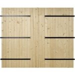 Porte de garage battante sapin avec accessoires h. 200 x l. 240 - lapeyre Porte de garage battante sapin avec accessoires h. 200 x l. 240 - lapeyre