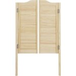 Porte en pin radiata saloon ferre 2 vantaux h. 107 x l. 80 - lapeyre