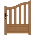 Portillon bois cannet 2 incurv avec accessoires fixes h. 130 x l. 100 gauche - lapeyre
