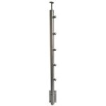 Poteau 5 tubes pose latrale pour balustrade inoca en inox a4 (316) - lapeyre