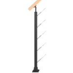 Poteau aluminium epure fixation � plat noir grain� - lapeyre
