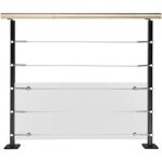 Poteau cubik fixation  plat noir grain - lapeyre