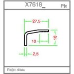 Rejet d'eau 28mm pour fen�tre pvc blanc 9016 - x7618 pour tableau l. 186 - lapeyre