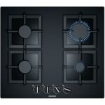 Siemens - table gaz verre noir 4 foyers siemens ep6a6pb20
