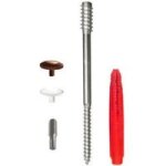 Solupro - kit fixation top roc: 8 vistorx30 - 6x120 / chevilles + bouchons blanc / marron + embout25