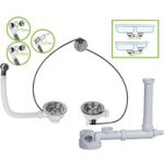 Solupro - vidage evier 2 bacs universel à cable diamètre 90 Solupro - vidage evier 2 bacs universel à cable diamètre 90