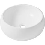Vasque confetti porcelaine blanche  poser d. 39. 5 - lapeyre