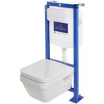 Villeroy & boch - pack cuvette alex sans bride + abattant + bti wc stef sol + plaque blanc